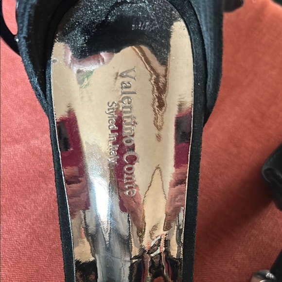 Valentino Black Stiletto Heels with Crystal Embellishments - Picture 2 of 8